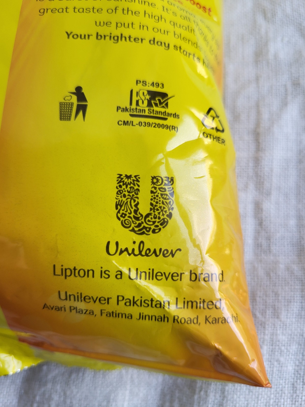 New LIPTON YELLOW LABEL LOOSE LEAF BLACK TEA 480 g / 1 lb – 1 Bag Pack