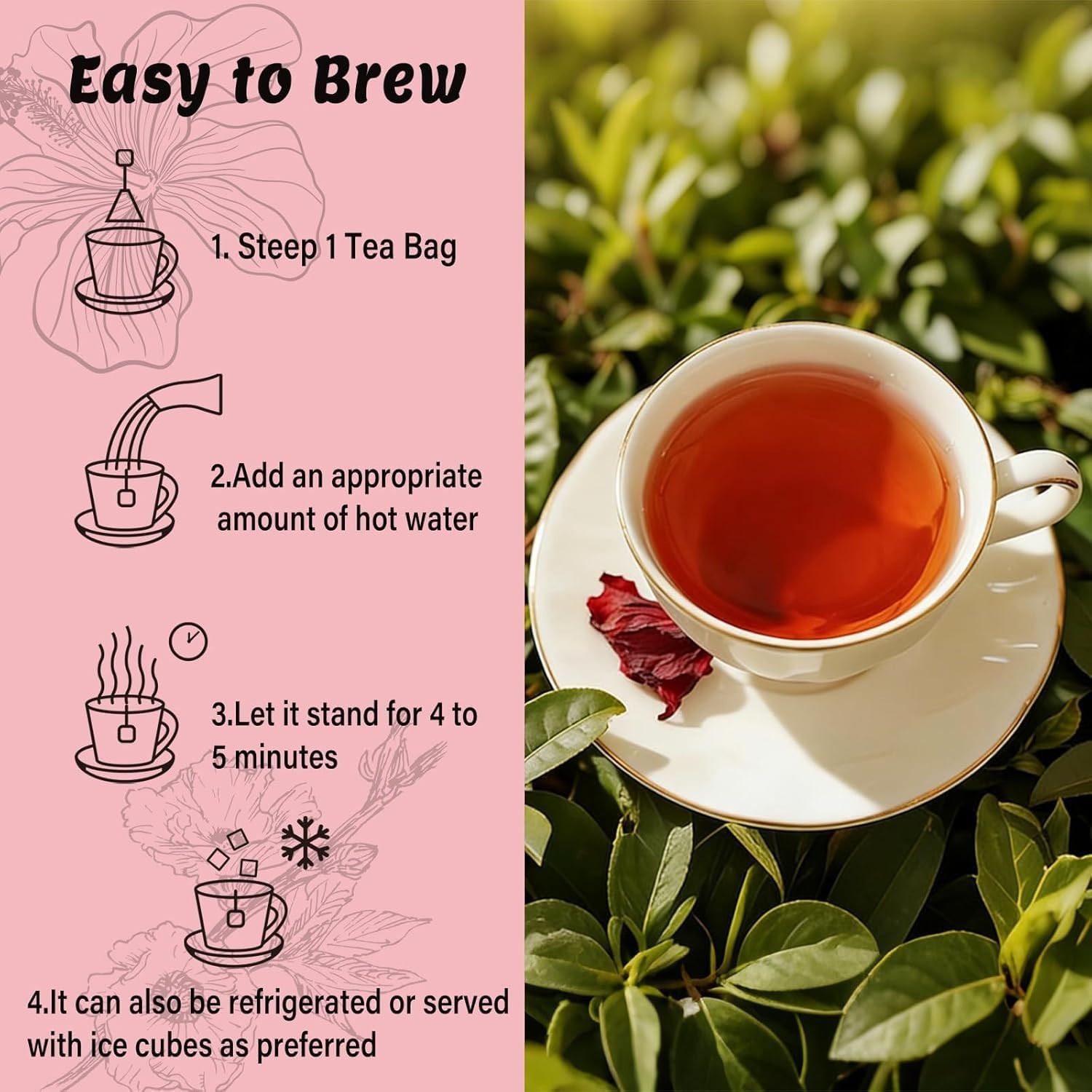 Pipi Hibiscus 30 Tea Bags –100% Natural, Caffeine-Free, Rich in Vitamin C .