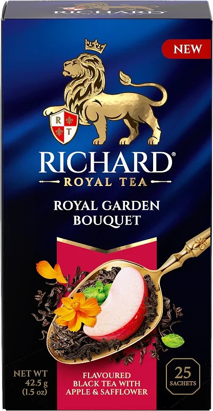 Royal Garden Bouquet RICHARD Flavoured Apple Black Tea 25 sachets Russia RF
