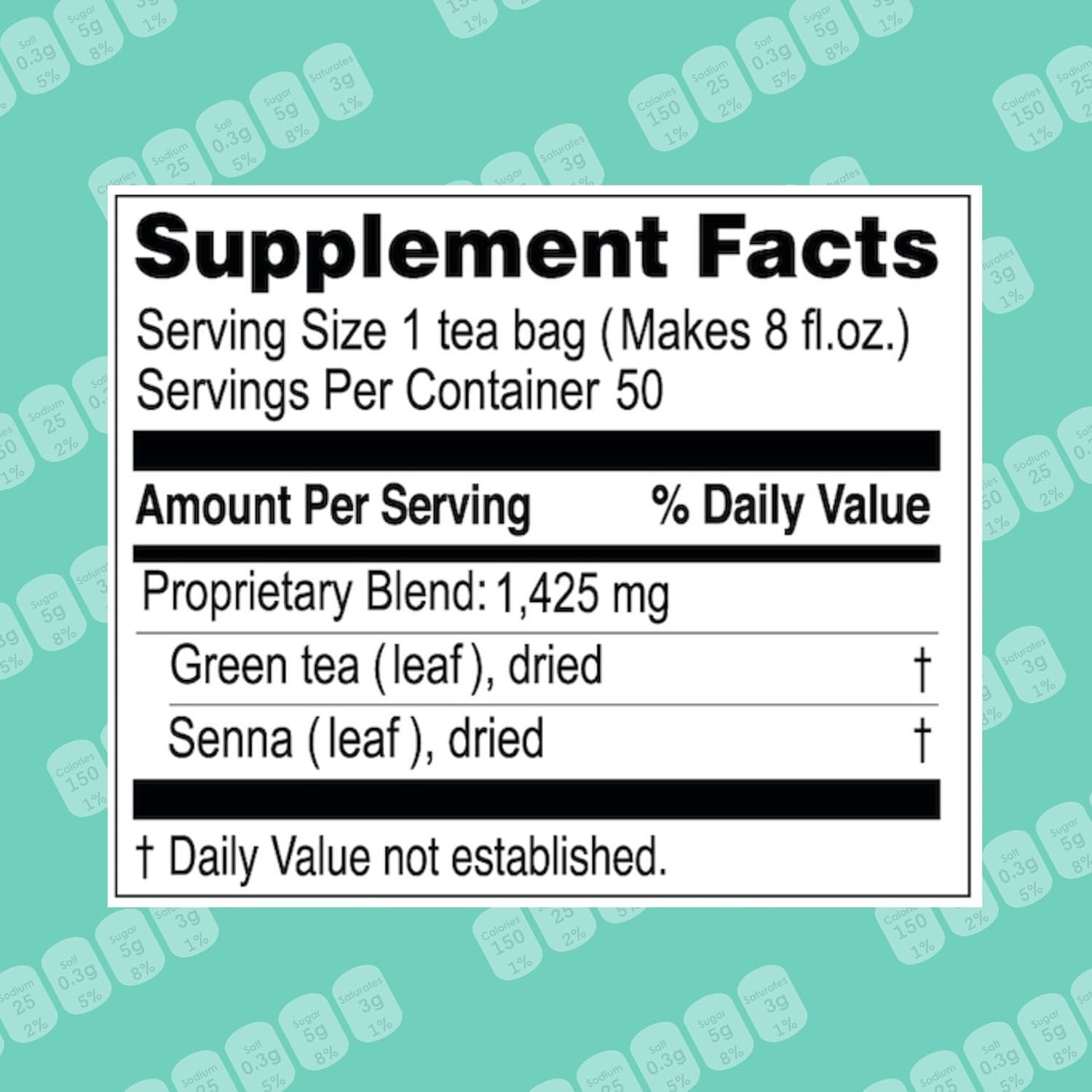 Hyleys Slim Tea Weight Loss Herbal Supplement with 50 Count (Pack of 1)