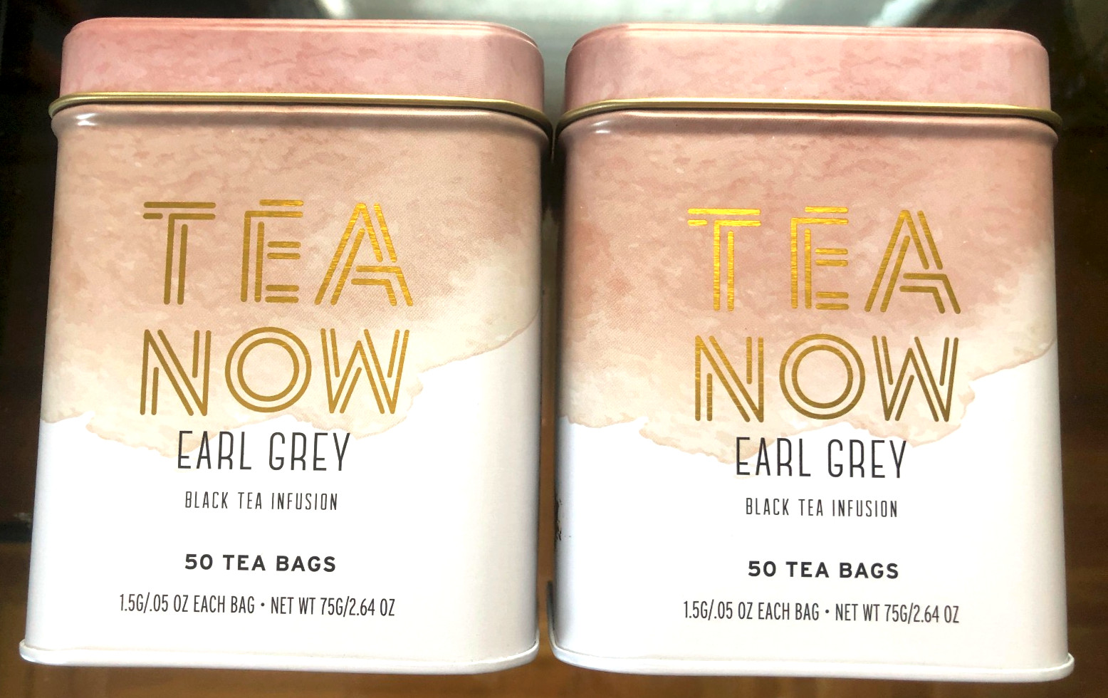 2 x Tea Now Zero Carbon Earl Grey Black Tea, 50 tea bags in ea Tin Box 11/2027