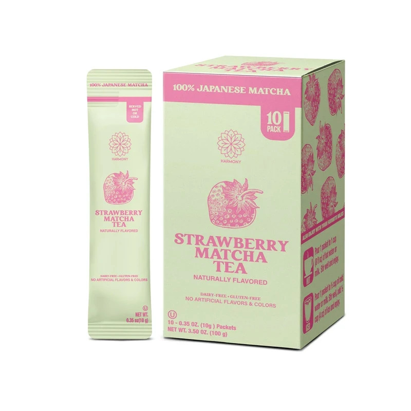 20 Harmony Strawberry Japanese Matcha, Sweetened w/ Organic Sugar On-the Go