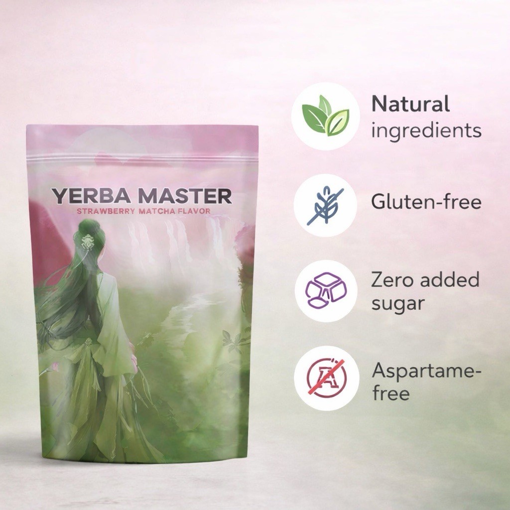 Yerba Mate Drink Mix 2PACK Bundle – Strawberry Matcha + Peach & Mango Infusion