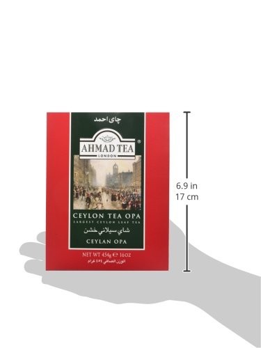 Ahmad Tea Black Tea, Ceylon Opa Loose Leaf, 454G – Caffeinated & Sugar