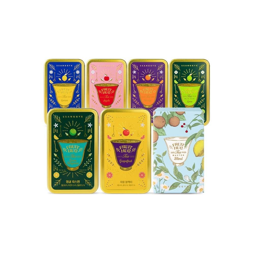 Ssanggye Korean Fruit Hug Tea Tin w/ Dried Fruit Chips Premium 6 Bags