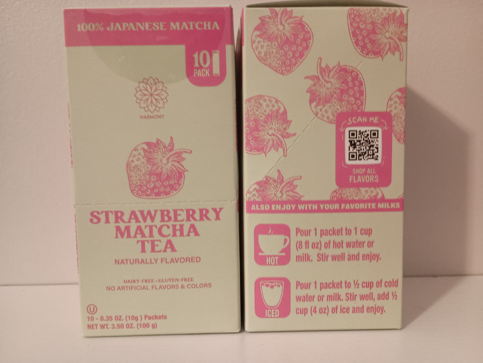 20 Harmony Strawberry Japanese Matcha, Sweetened w/ Organic Sugar On-the Go