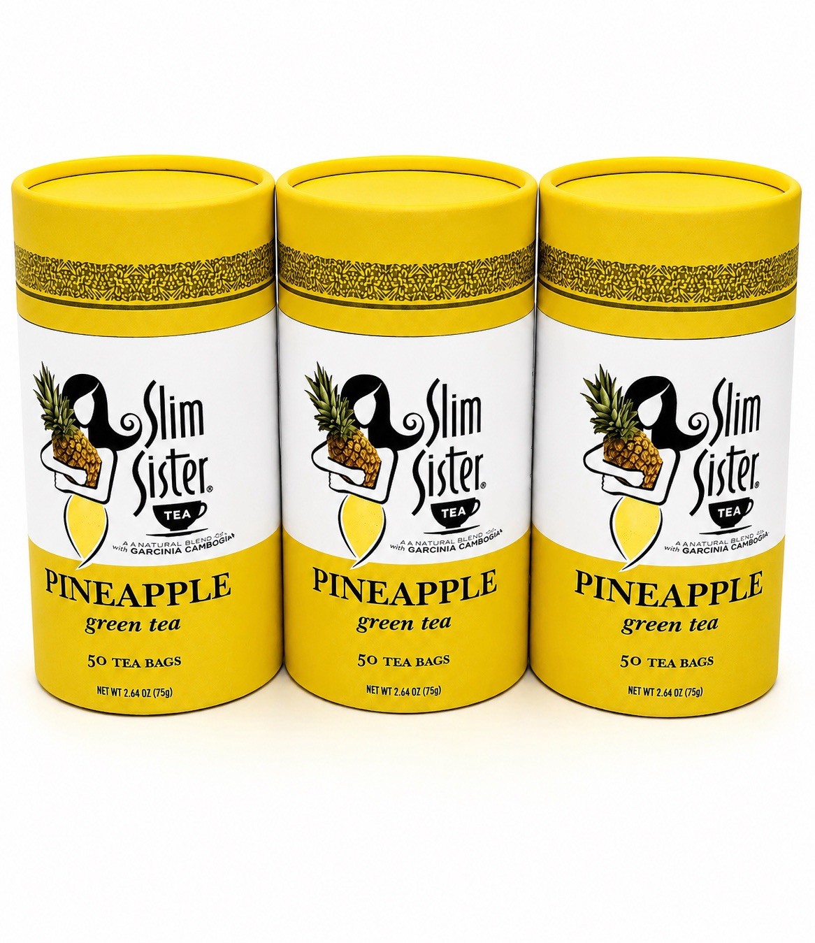 Slim Sister Pineapple Green Tea 150 Bags Slimming Tea Garcinia Cambogia Lot Of 3