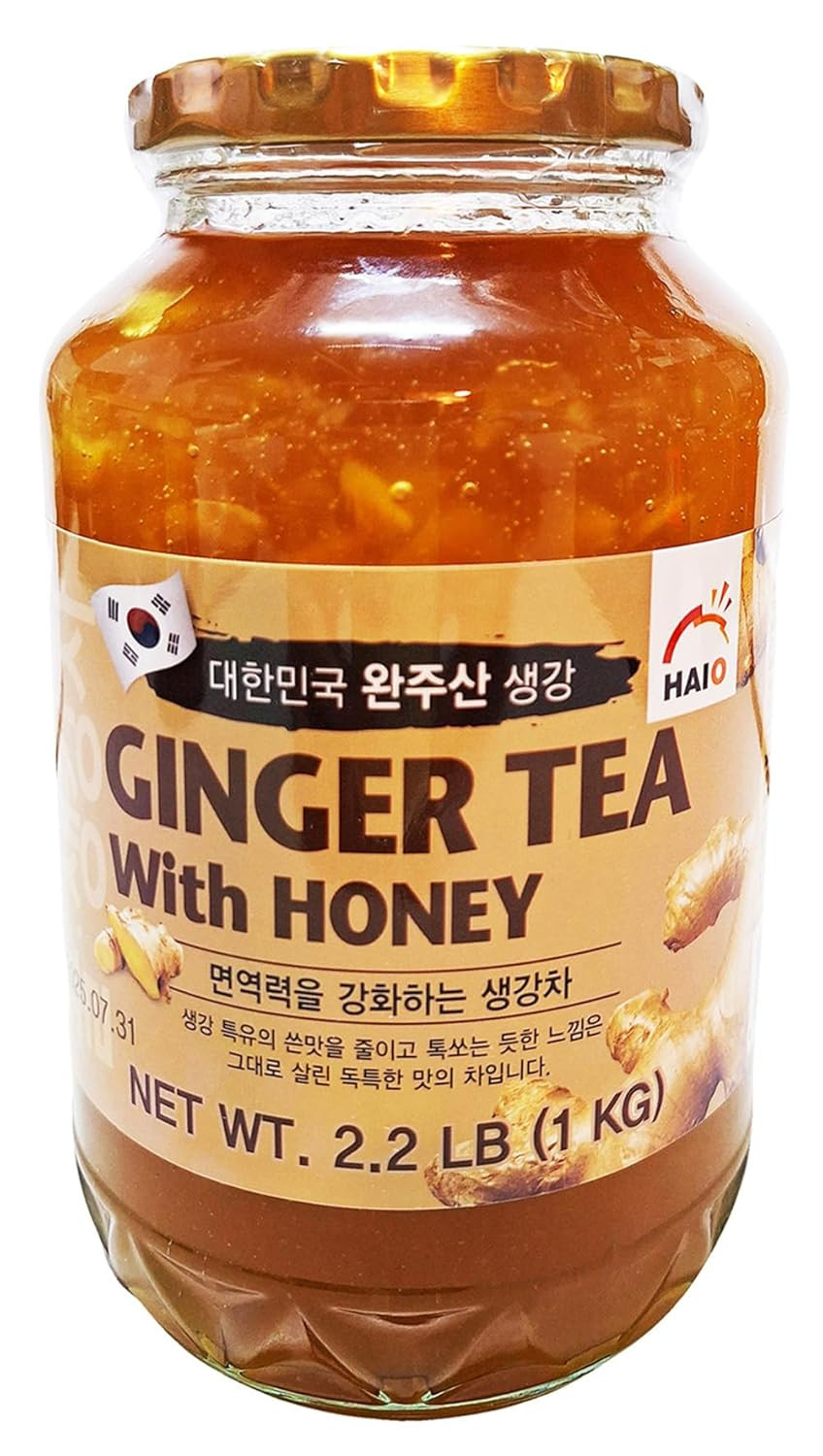 HAIO Ginger Tea with Honey – Korean Herbal Tea, 2.2 Lb (1 Kg) Jar