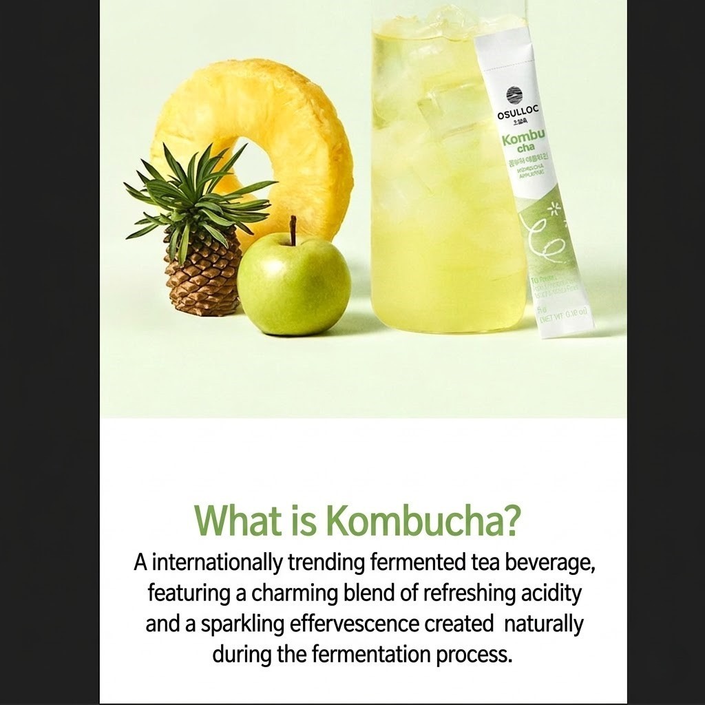 Osulloc Kombucha Apple Pine Korean Tea Healthy Diet Drink 5g x 10 Sticks