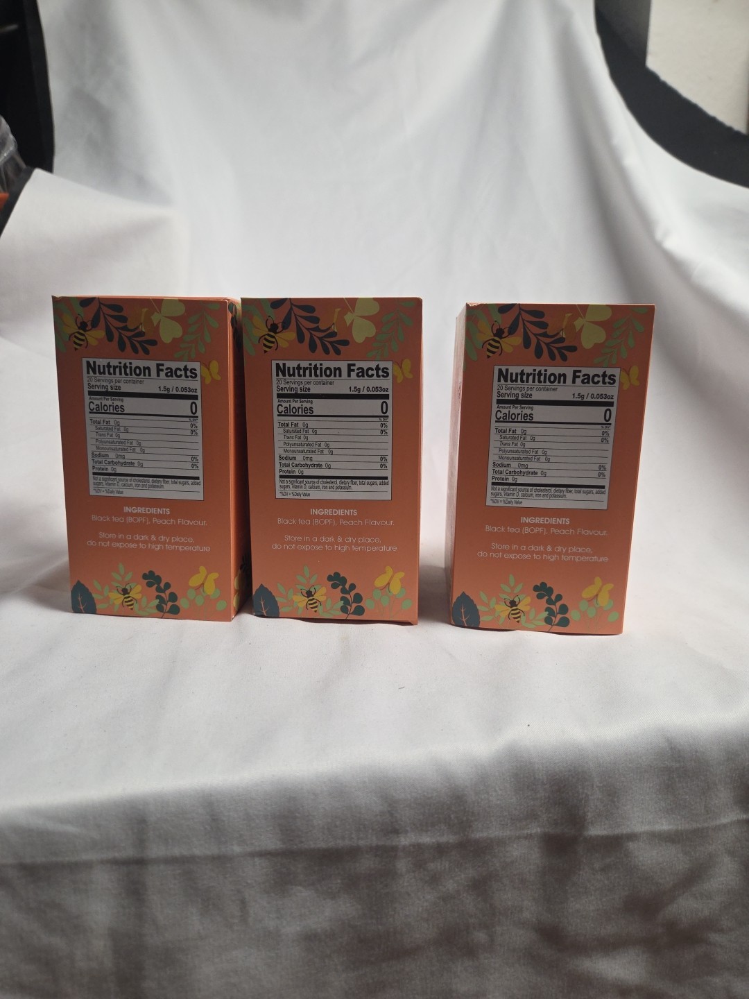 New Lot Of 3 t-pick Black Tea Peach Ceylon Tea Bags 60 Bags Total Exp:10/05/2028