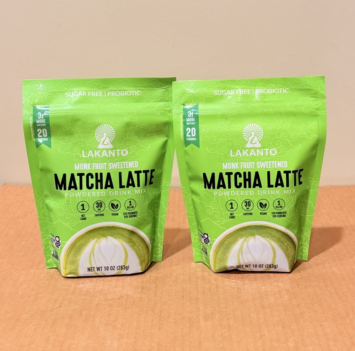 2 X Lakanto Matcha Latte Green Tea Powder 10oz Vegan Sugar Free Gluten Free