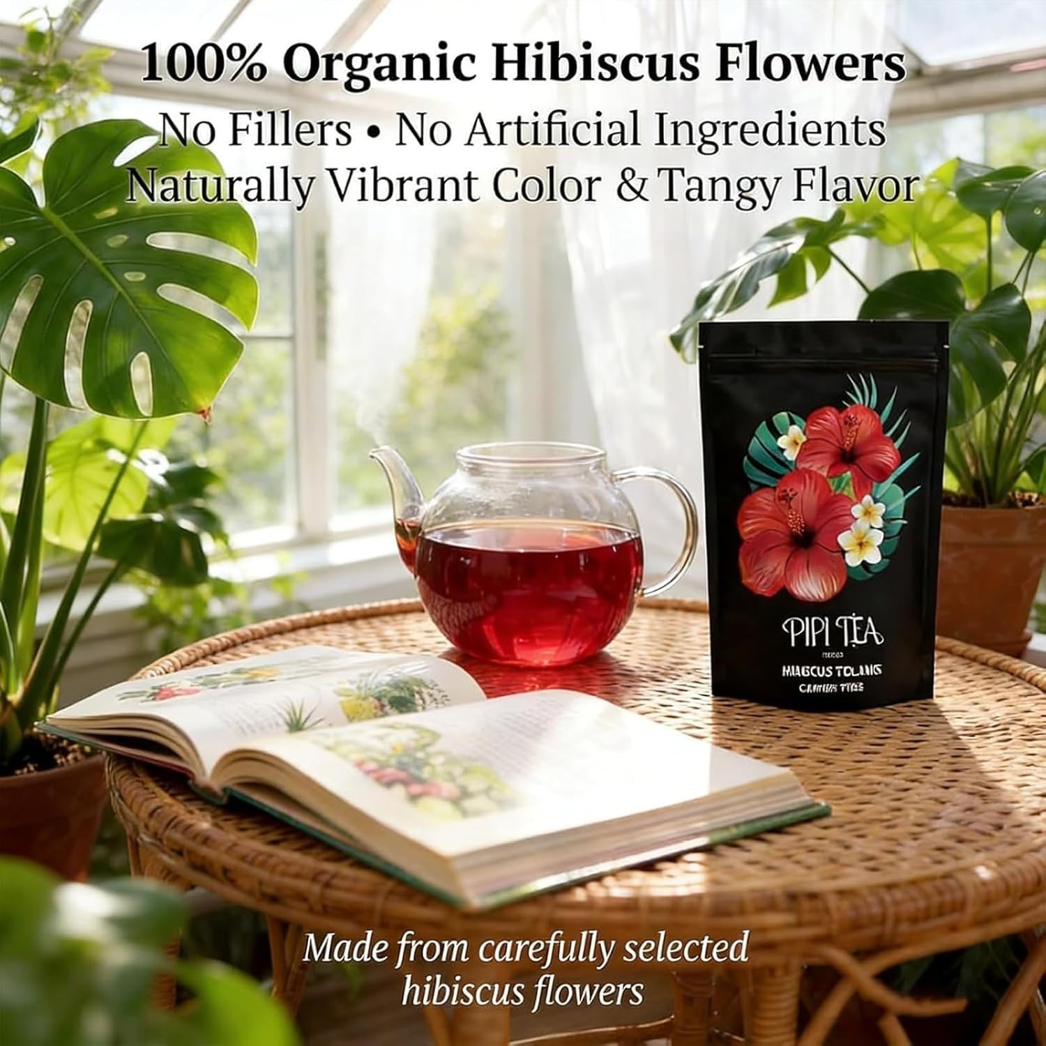 Pipi Hibiscus 30 Tea Bags –100% Natural, Caffeine-Free, Rich in Vitamin C .