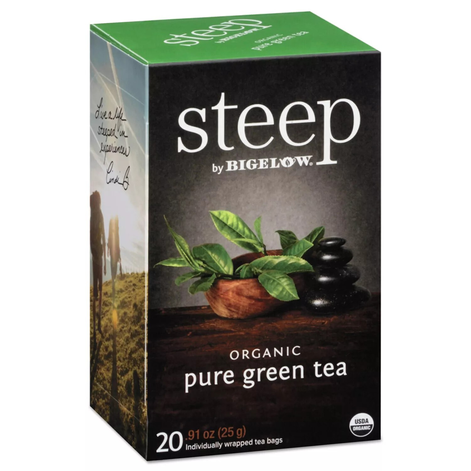 Case of Bigelow Steep Tea Pure Green 0.91 oz Tea Bag 20/Box 17703 – 6 Boxes