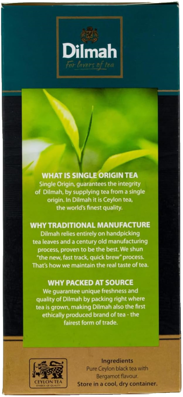 Dilmah Earl Grey Bergamot 50 Tea Bags 100g | Pure Ceylon Black Tea | DDP – USA