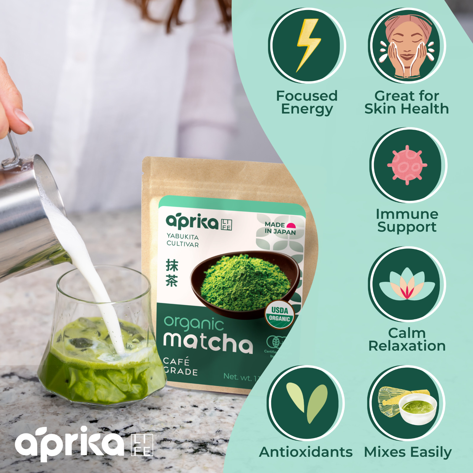 Premium Culinary Grade Organic Japanese Matcha Green Tea Powder Unsweetened, 30g