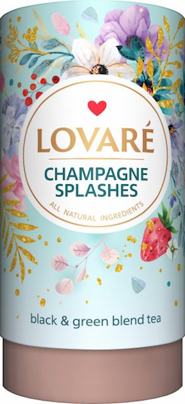 LOVARE Ukrainian Tea SPLASHES OF CHAMPAGNE Tube80G Made in Ukraine Feel The Love