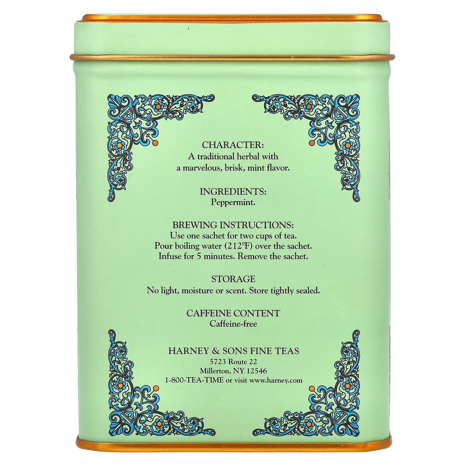 HT Tea Blends, Peppermint Herbal, Caffeine Free, 20 Sachets, 1.4 oz (40 g)