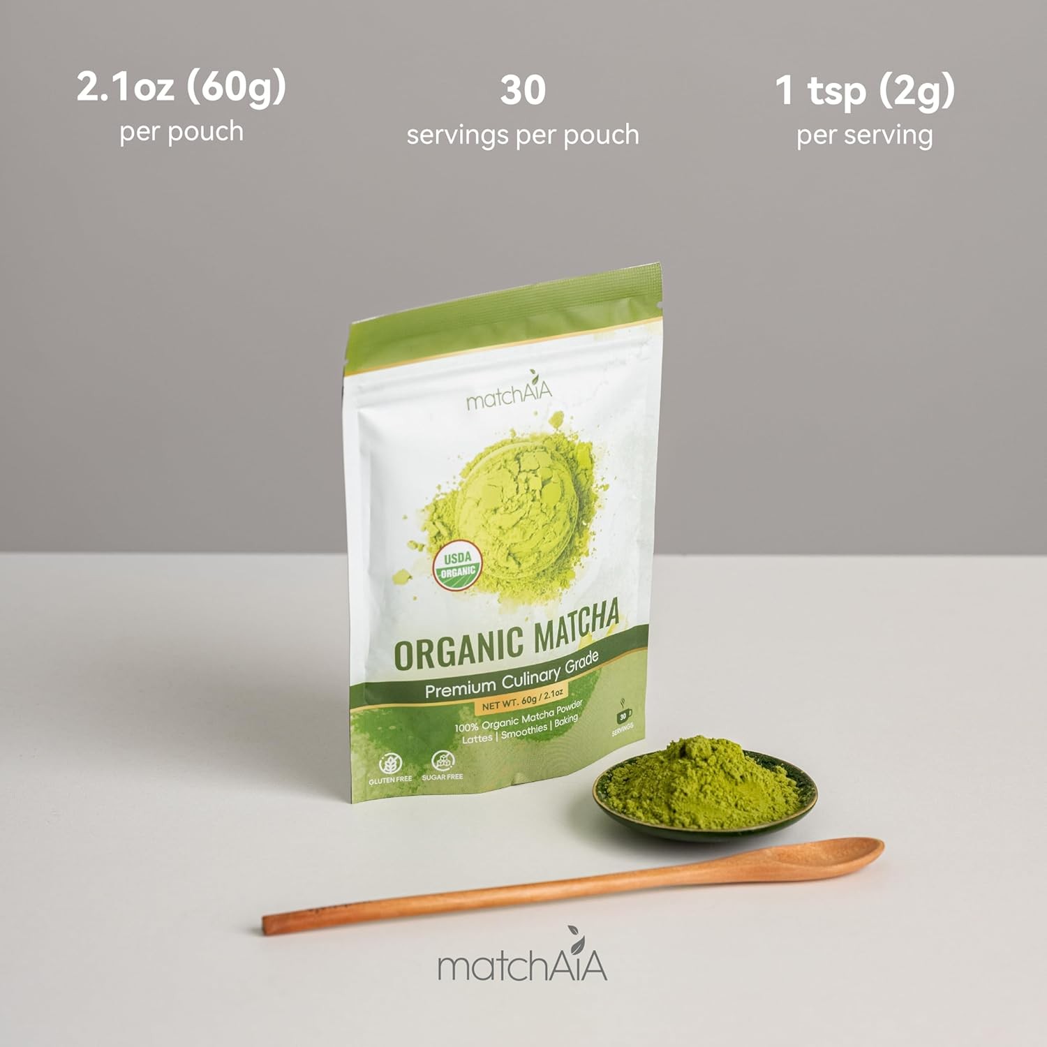 Organic Matcha Green Tea Powder – Premium 60g / 2.1oz Pouch