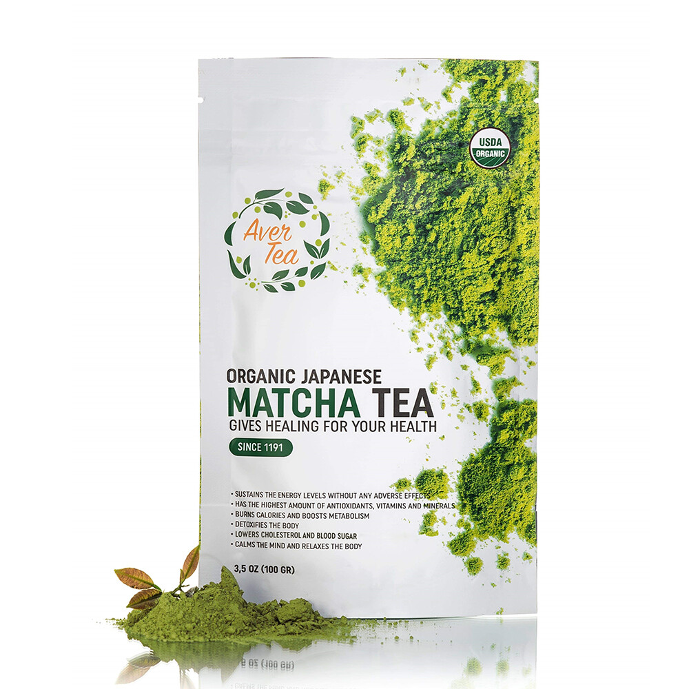 AverTea Organic Matcha Green Tea Powder – Classic Japanese Natural Tea Grade