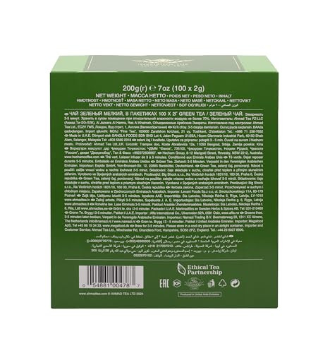 Pure Green Tea 100 Tagged Teabags 100 Count Quality Chinese Green Tea