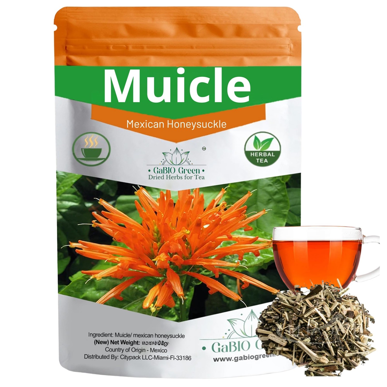 Muicle Mexican Honeysuckle Hierba tea 2 oz 100 % natural ,Gabio Green 2
