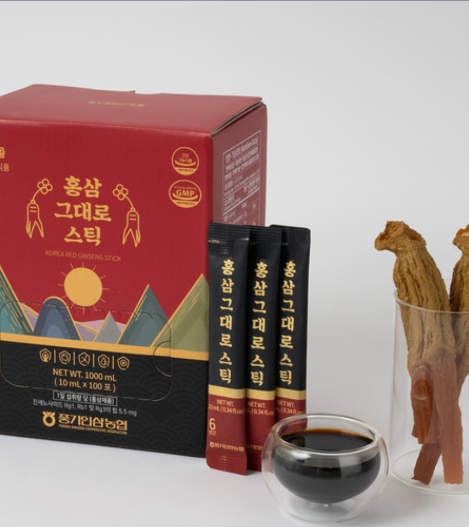 [Pung-gi Ginseng Nonghyup] Korean 6 Years Red Ginseng Pure Stick 10ml x 100 P