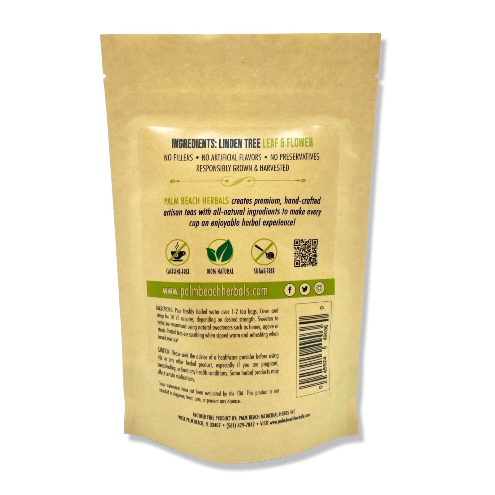 Linden Tree Tea by Palm Beach Herbals | 30ct, Caffeine-Free