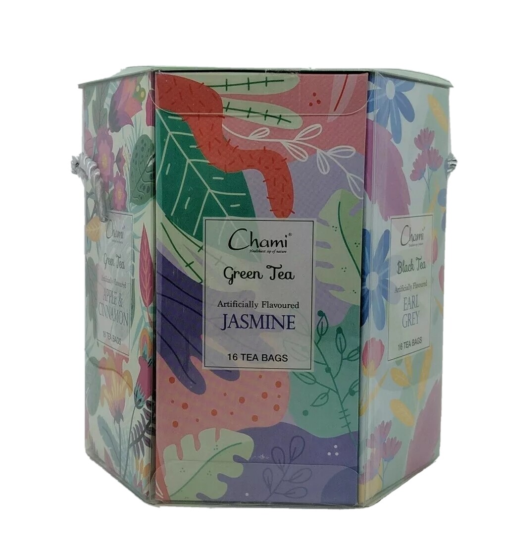 Chami 6 Flavor Tea Sampler 96 Tea Bag Sachets Assorted Tea Gift Set