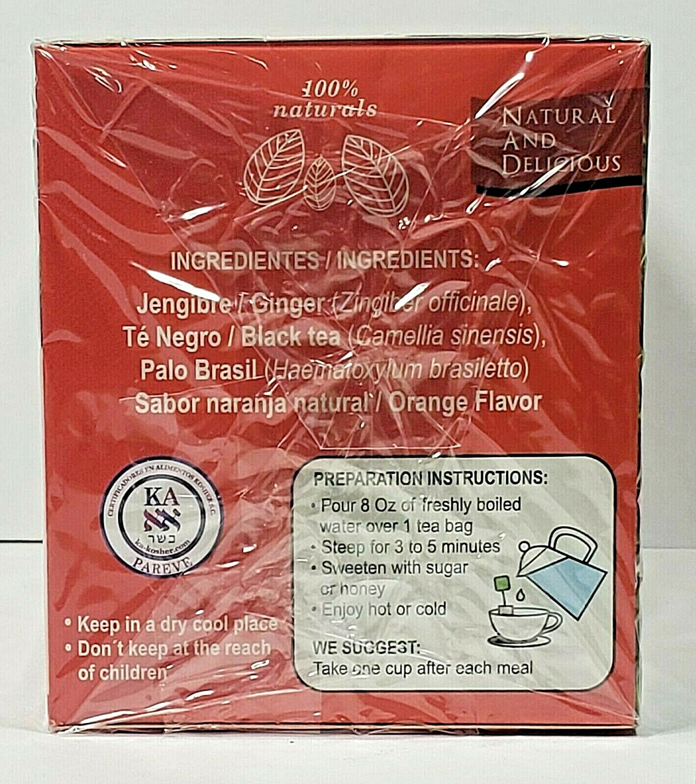 TE DE JENGIBRE GINGER TEA BLEND WITH 25 BAGS Therbal Brand Made in Mexico