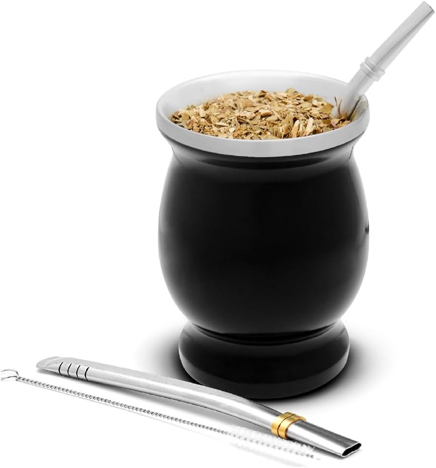 Stainless Steel Double-Wall Mate Cup and Bombilla Set – Yerba Mate Set Includes