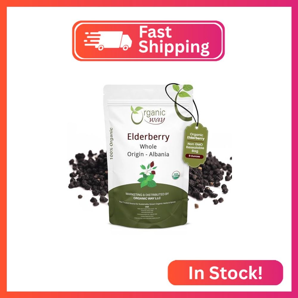 Organic Way Dried Elderberry Whole – Herbal Tea | European Wild-Harvest | Kosher