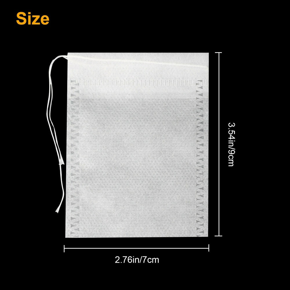 100pcs Non-woven Tea bag Filter Empty Teabags Herb Loose Drawstring Bag 7x9cm