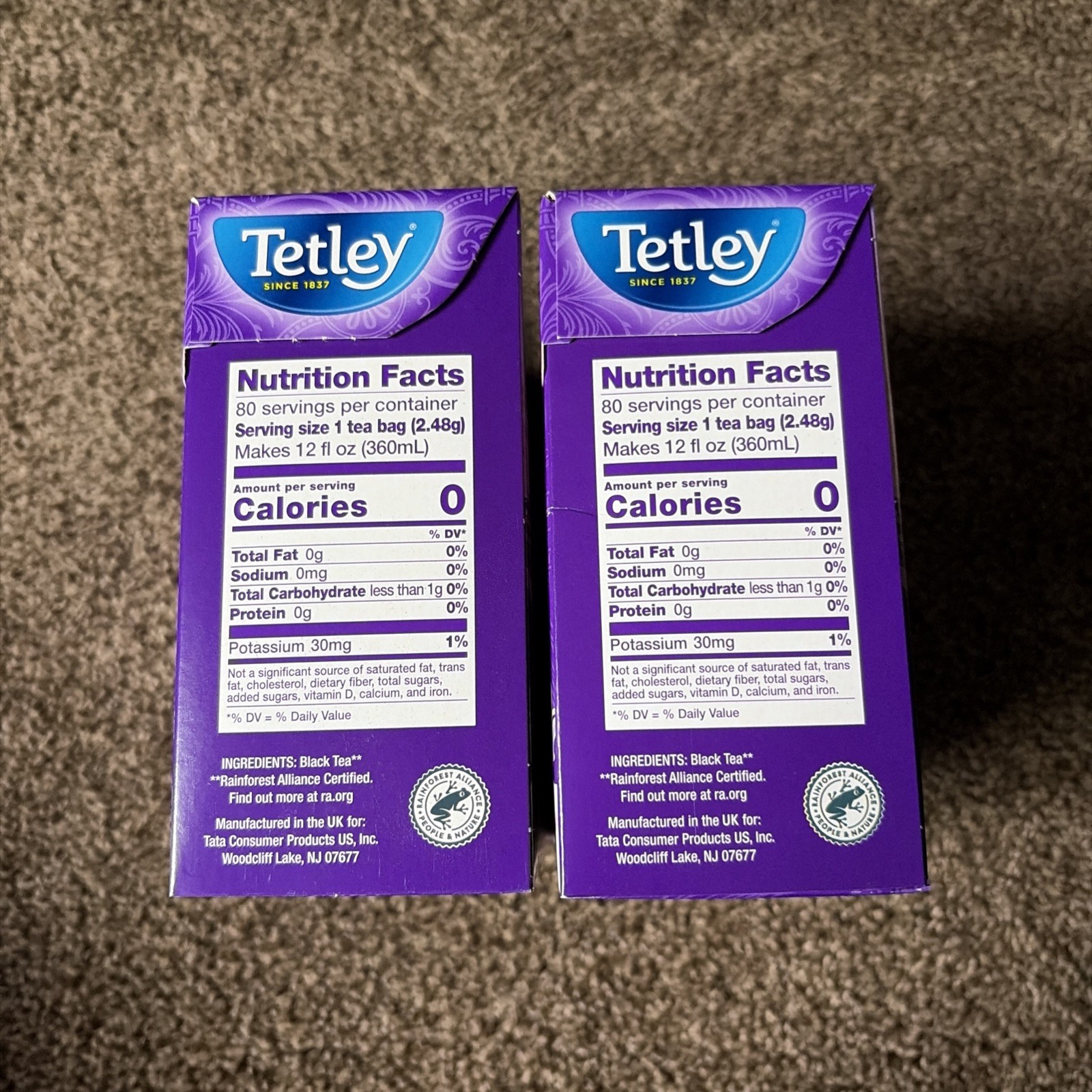 Tetley British Blend Premium Black Tea 2 Box 160 Bags Deliciously Rich & Robust