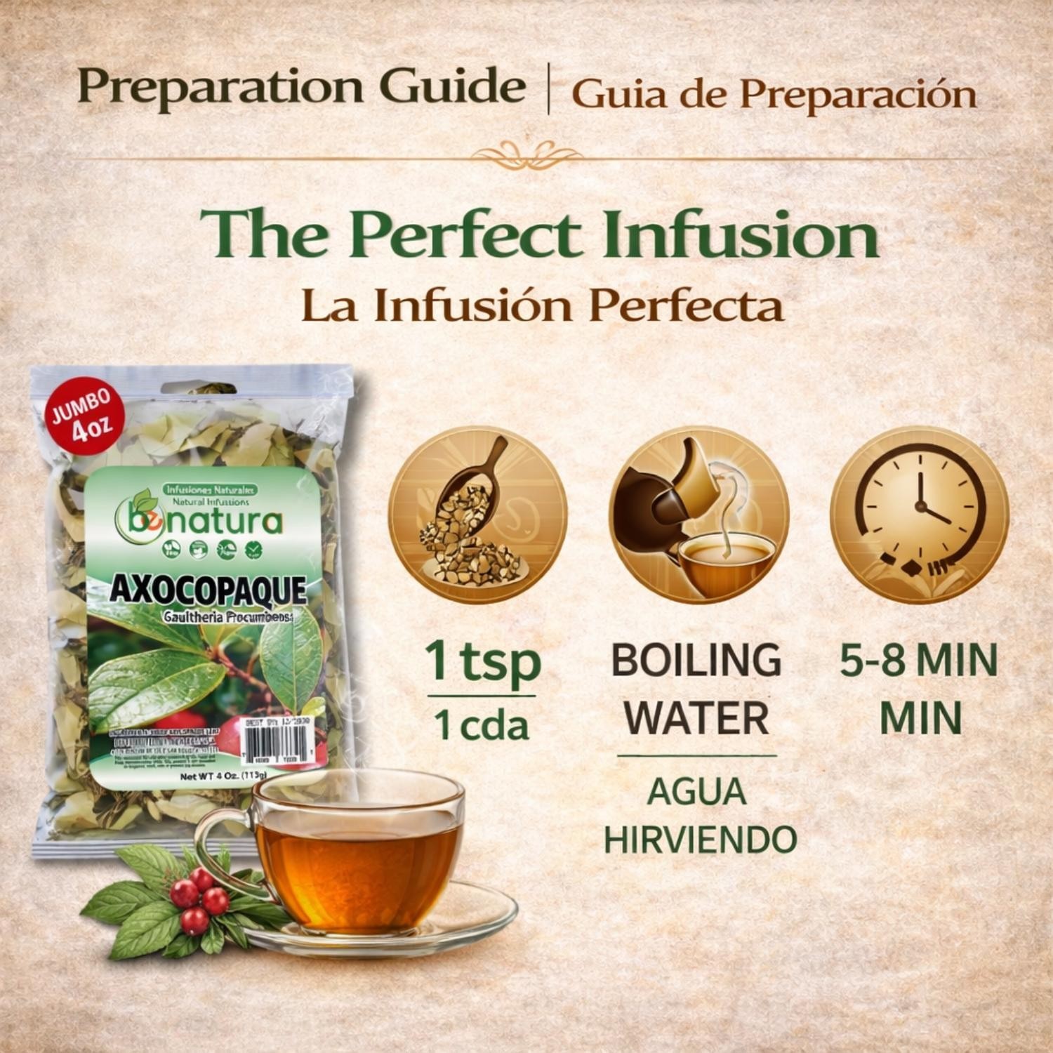 Axocopaque Herbal Tea (4 oz) – VIRAL 100% Natural Gaultheria Mexican Leaves – Au