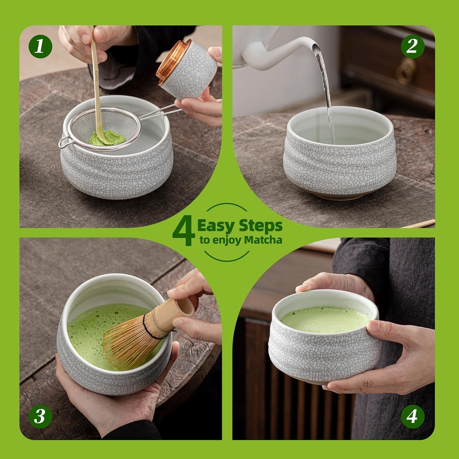TEANAGOO Matcha Whisk Set,7 Pcs Matcha Set,Matcha Kit for Ceremony,Matcha Tea…
