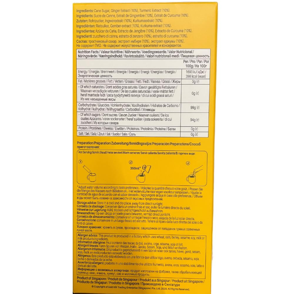 Instant Ginger Turmeric Drink with Honey / 10 sachets x 16 g