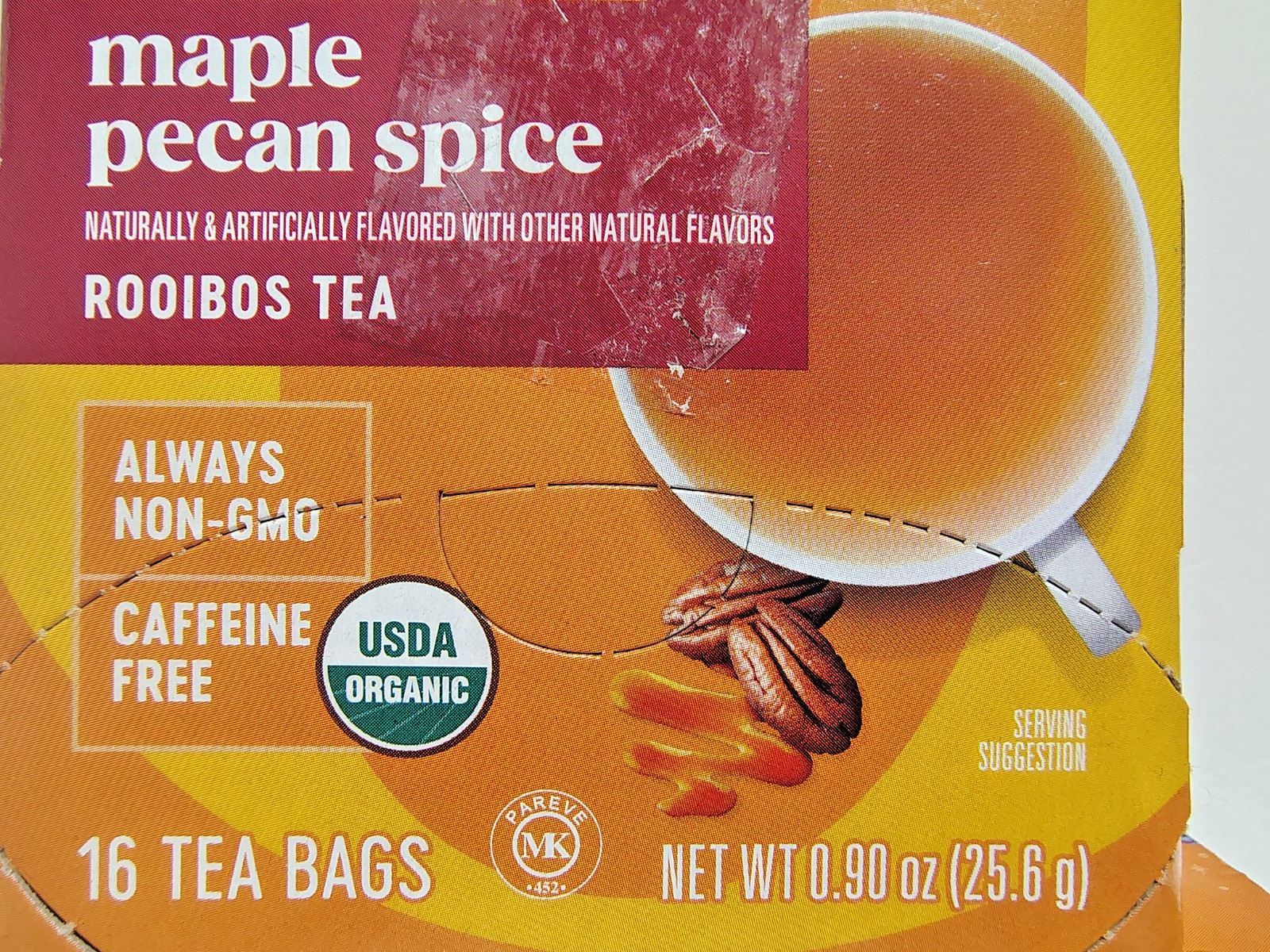 O Organics MAPLE PECAN SPICE Rooibos 16bags/box, BB 2/27, Lot of 4 Boxes