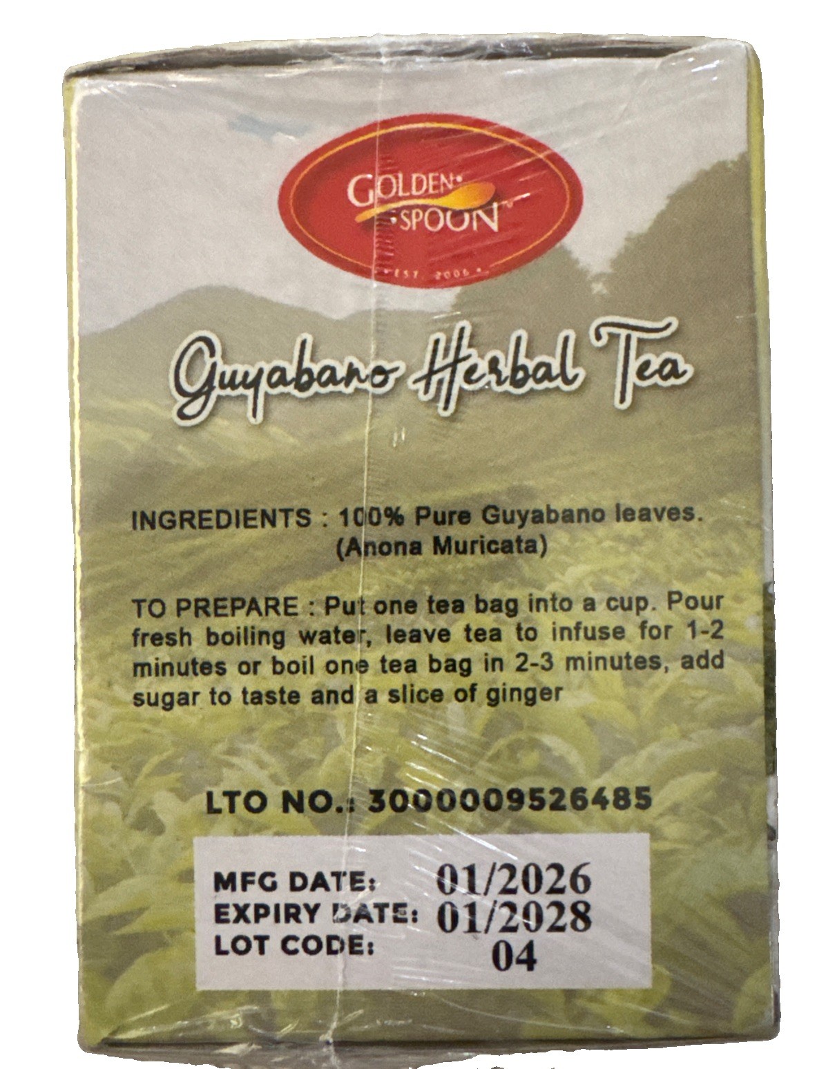 Golden Spoon GUYABANO Herbal Tea 24g X 12 Teabags Exp 2028