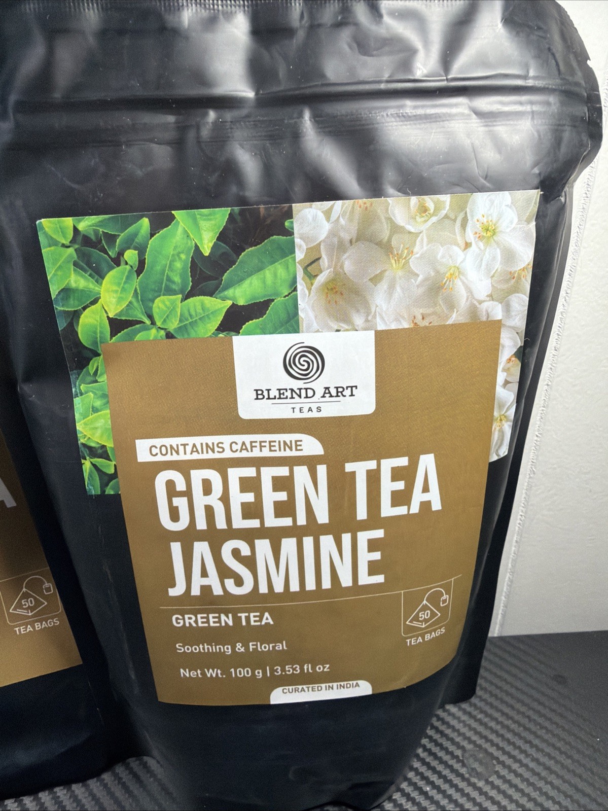 X2 Green Tea Jasmine 50 Tea Bags Contains Caffeine Natural Flavor Indian R4