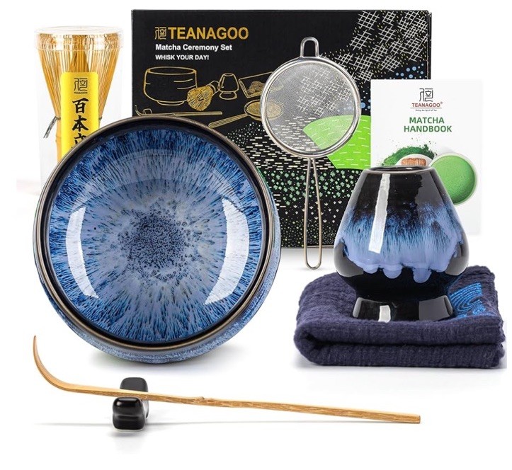 TEANAGOO Matcha Whisk Set, 7 Pcs Matcha Set with Holder/Scoop/Sifter, Matcha Kit