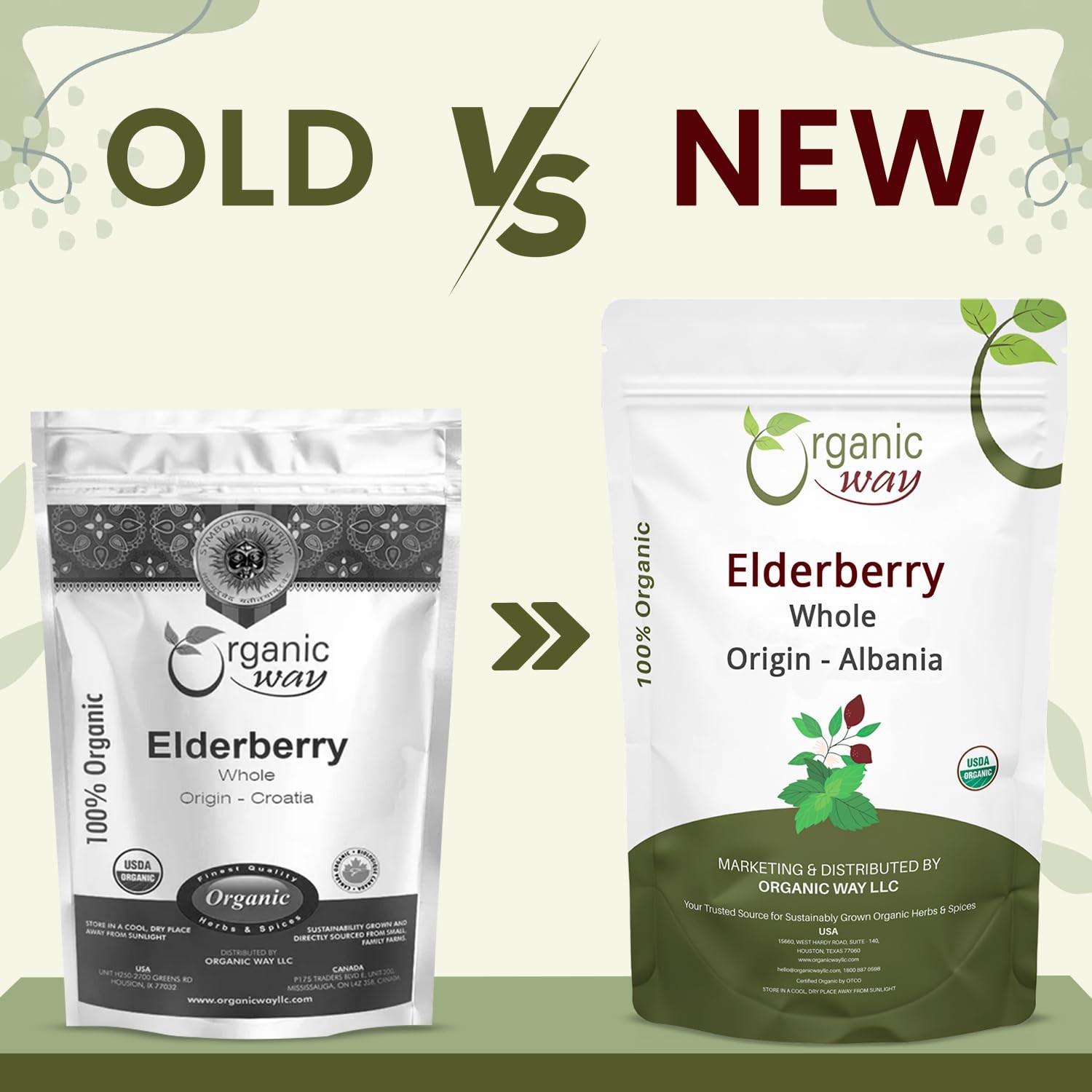 Organic Way Dried Elderberry Whole – Herbal Tea | European 1/2 LBS