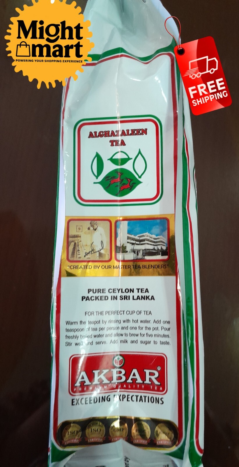 Pure Ceylon Tea Al-Ghazaleen Packed In SRI LANKAشاي حل الغزالين ربع كيلو 250g