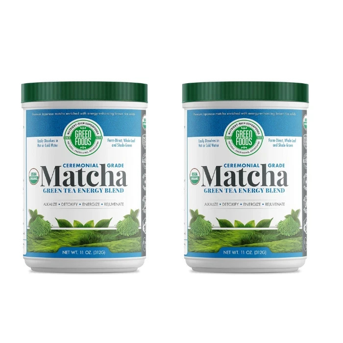 Green Foods Matcha Green Tea Energy Blend – Ceremonial Grade 11 oz (PACK OF 2 )