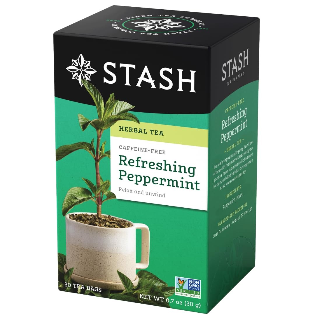 Stash Tea Peppermint Herbal Tea, 20 ct 20 Count (Pack of 1)