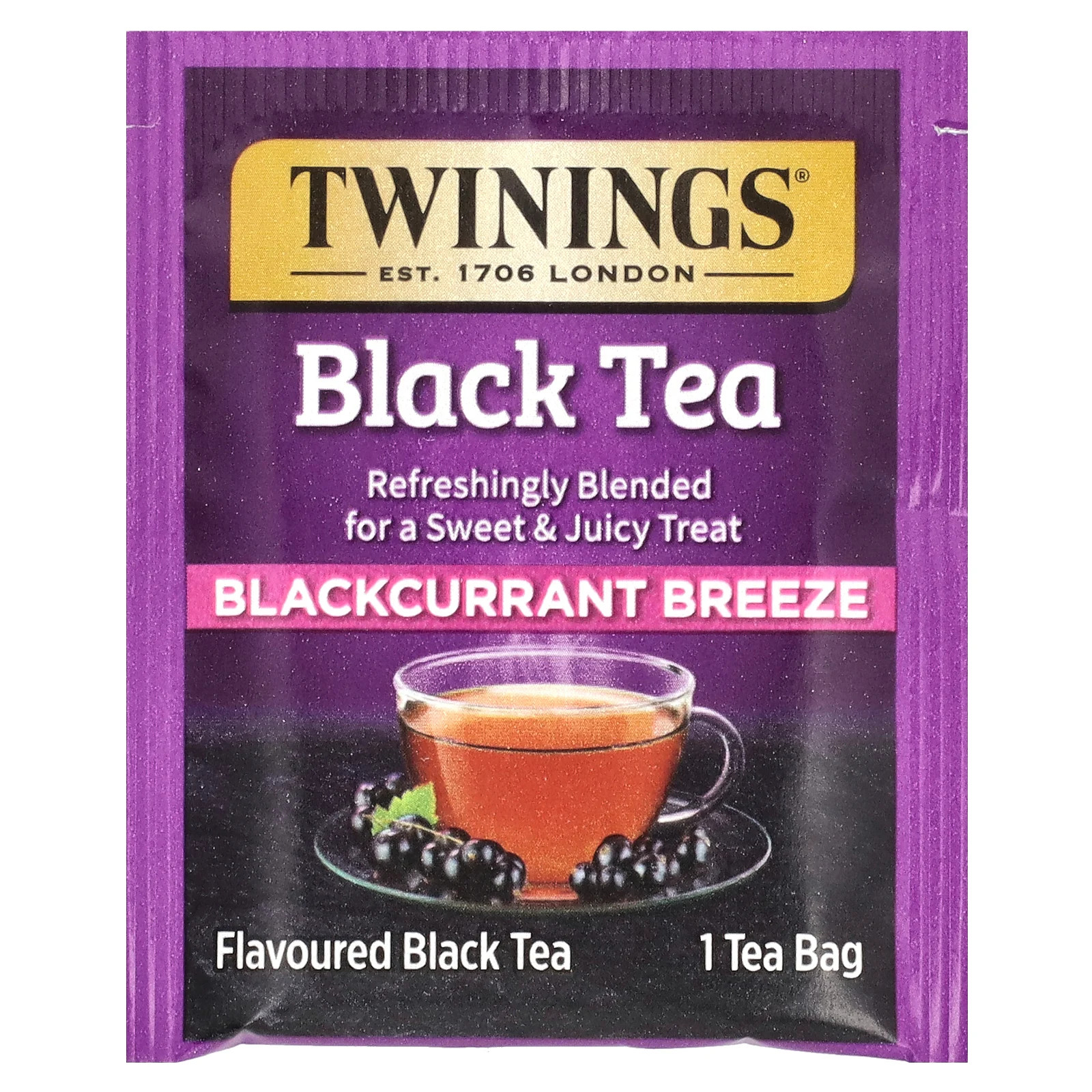 Premium Black Tea, Blackcurrant Breeze, 20 Tea Bags, 1.41 oz (40 g)