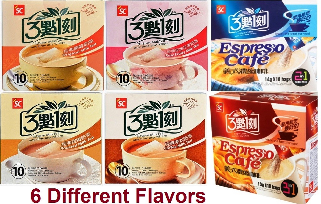 3:15pm Instant Milk Boba Bubble Tea 10 bags 6 Different Flavors Free Shipping
