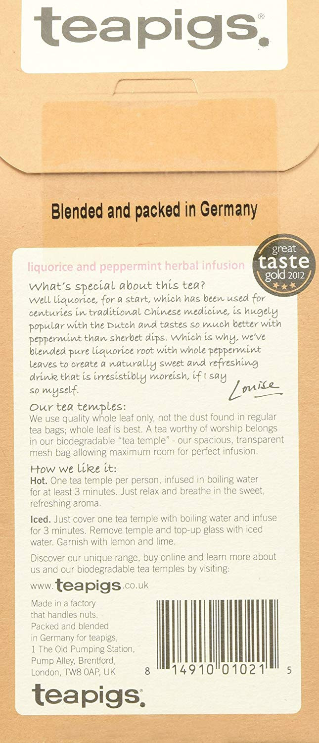Teapigs Liquorice & Peppermint, 15 Tea Bags