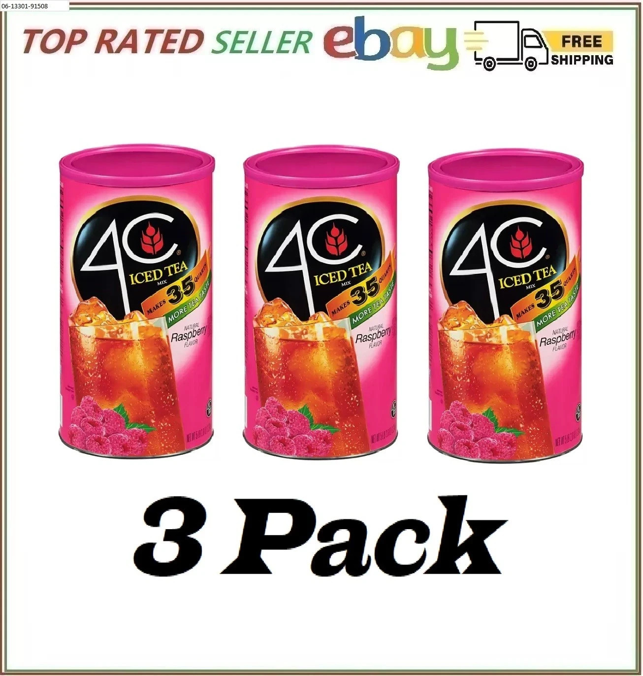 3 Pack – 4C 35 QT Raspberry Iced Tea Mix (82.6 oz.)
