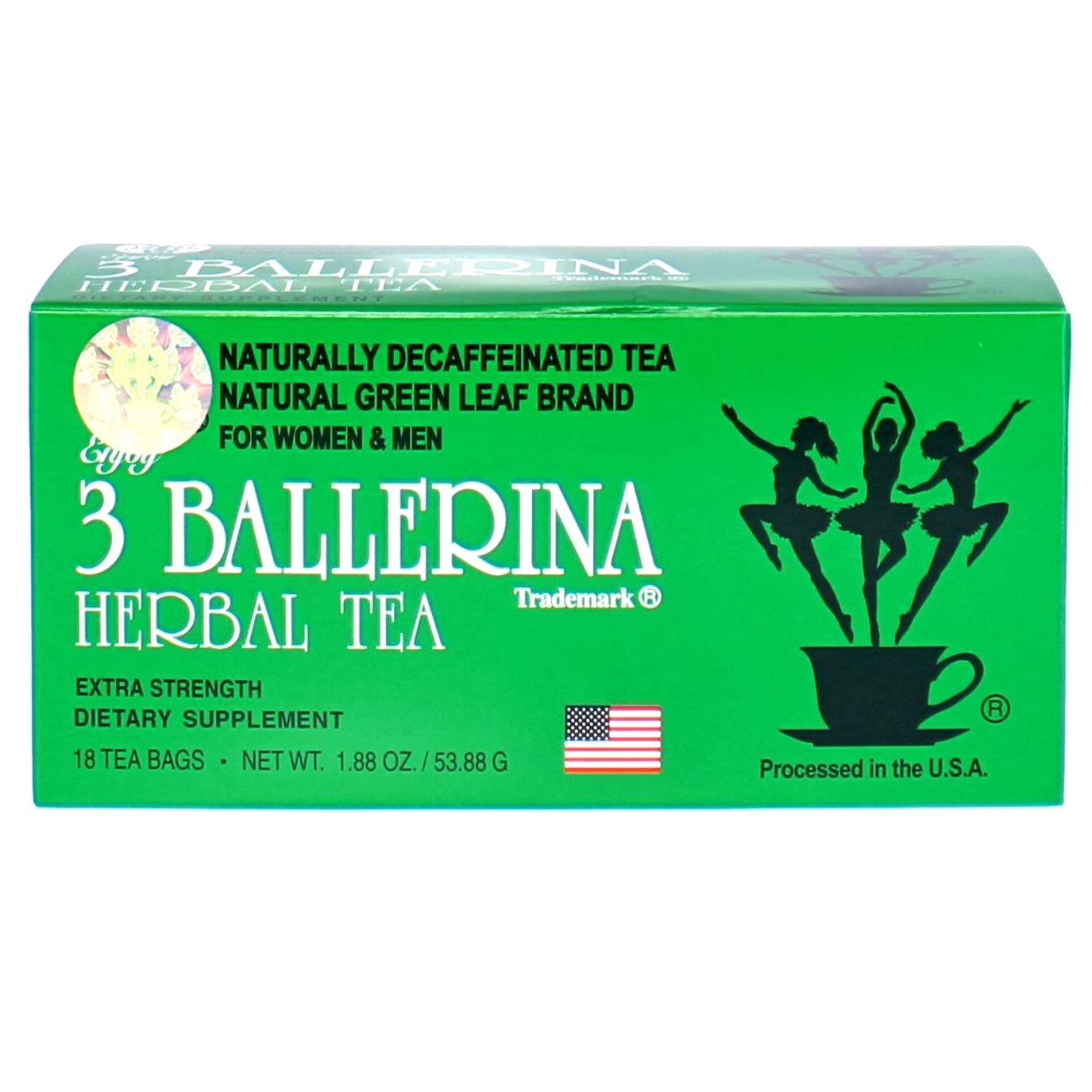 3 Ballerina Diet Tea Extra Strength for Men and Women 6 Boxes x 18 Bags