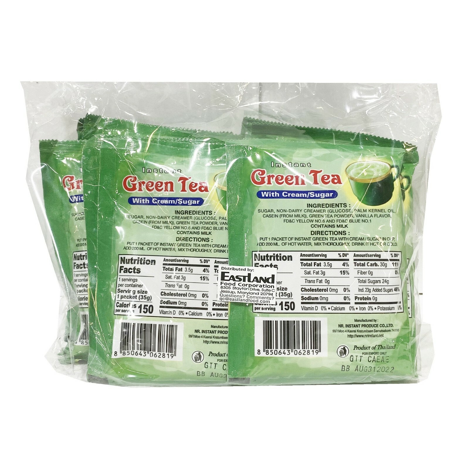 2 PACK DEDE 3 IN 1 INSTANT MATCHA GREEN TEA WITH CREAM SUGAR